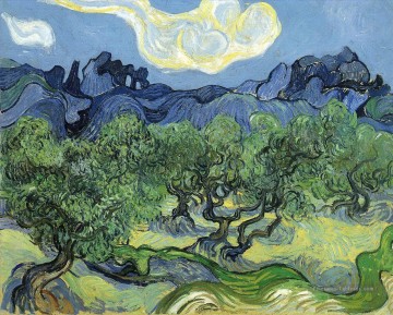 Les Alpilles avec des oliviers au premier plan Vincent van Gogh Peinture à l'huile